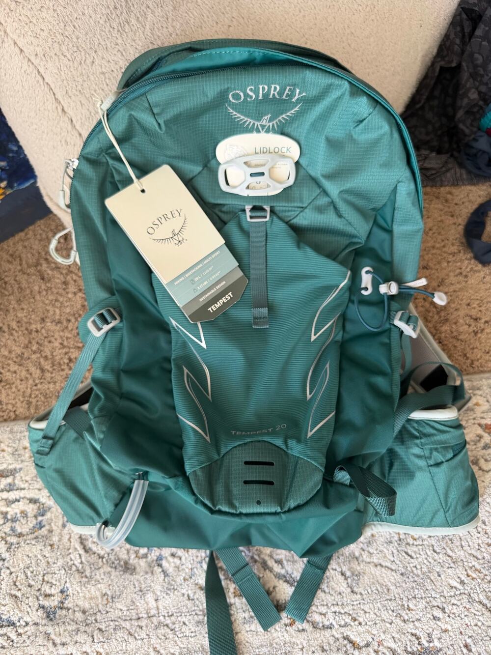 Osprey Tempest 20 Pack Extended Fit Color Jasper Green Hike Backpack